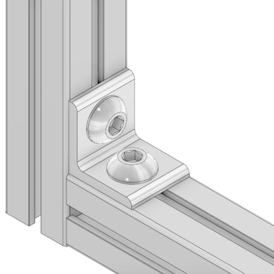40-510-1SS MODULAR SOLUTIONS ANGLE BRACKET 45MM TALL X 45MM WIDE WITH STAINLESS STEEL HARDWARE